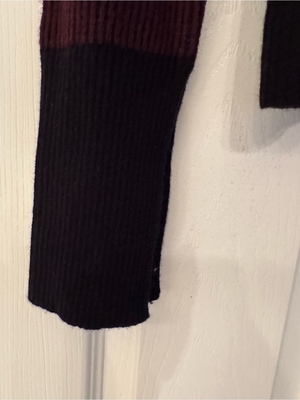 Equipment Ribbed Two-Tone Crewneck Sweater Women’s Purple & Blue Size Small - Picture 6 of 9